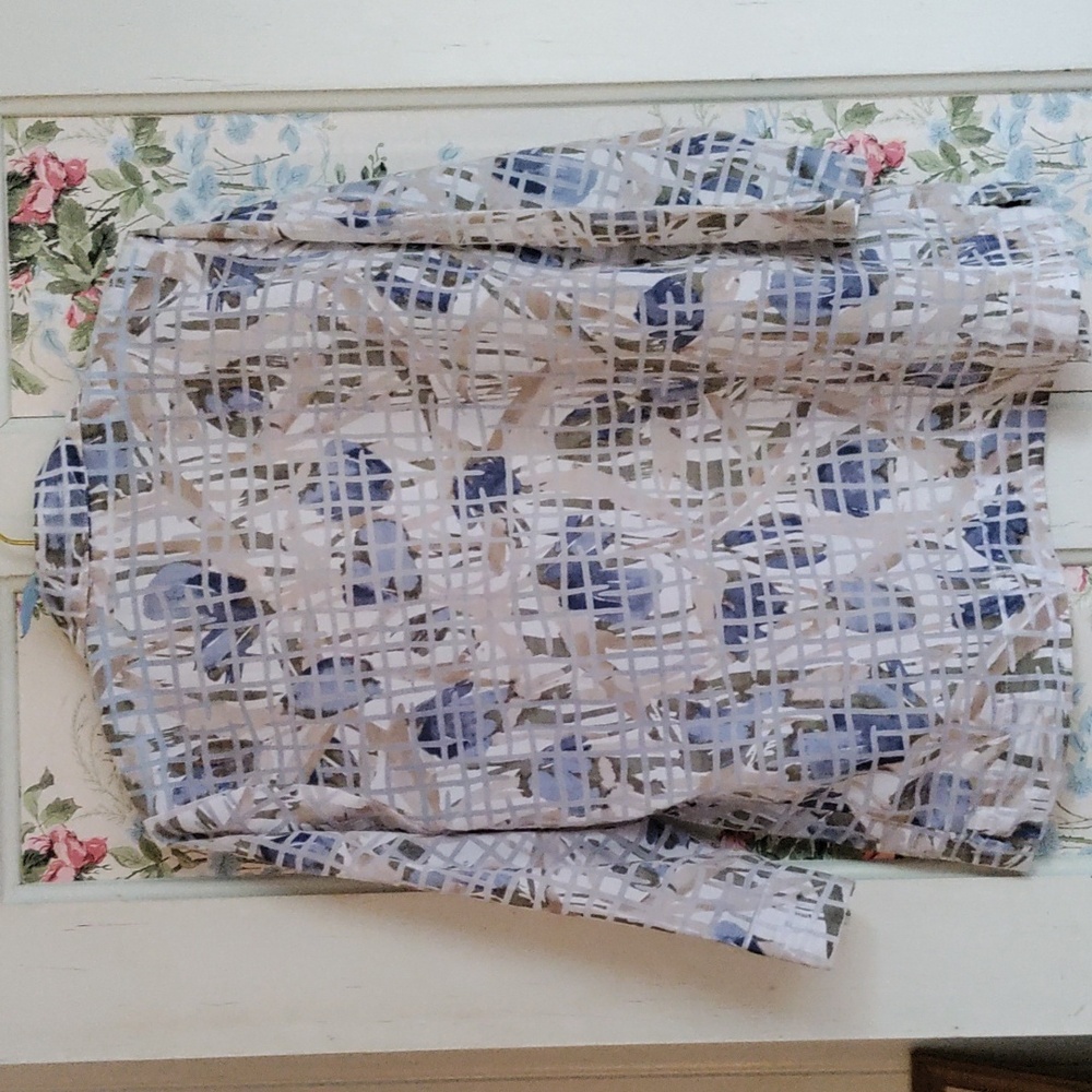 StudioWorks Abstract Floral Sheer Button-up Collared Shirt